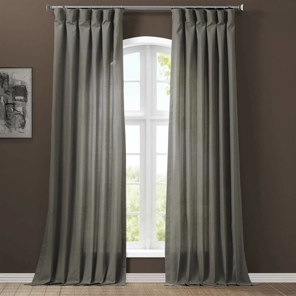 2 Curtain Panels Exclusive Fabrics & Furnishings PRCT-S04B-96 Solid Cotton